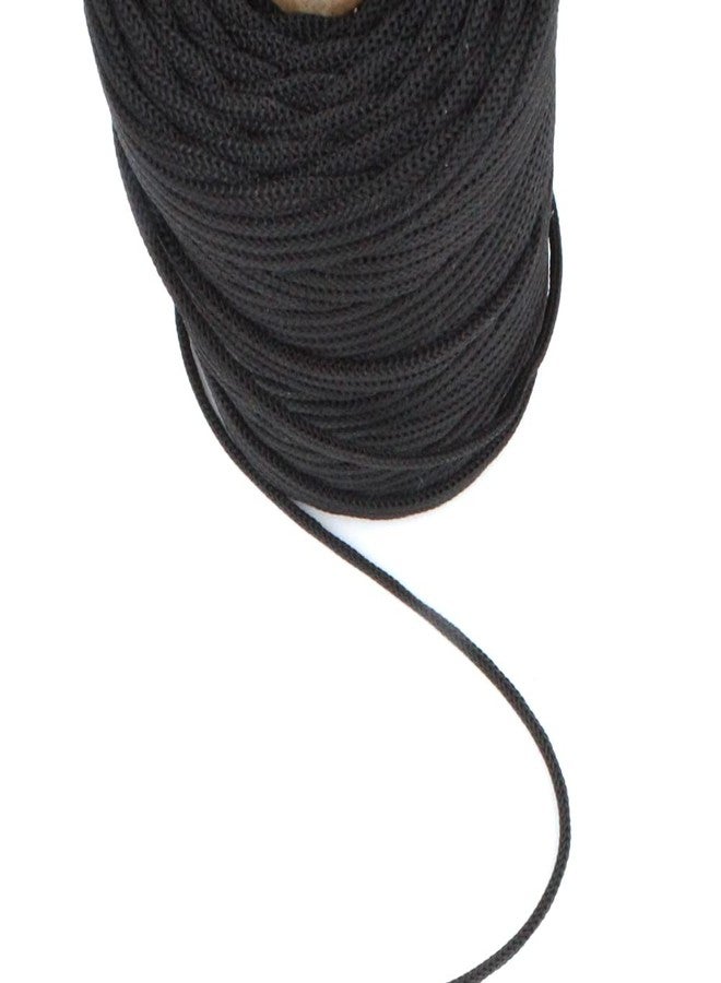 BOBBINY | Braided/Knitted Nylon Macrame PP Knot Thread and Beading Cord Rope | Black | 3mm,50Mtr. - Image 3